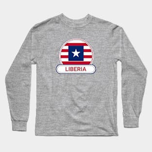 Liberia Country Badge - Liberia Flag Long Sleeve T-Shirt